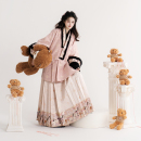 马上有钱 素国风通勤套装 粉色原创汉服女秋冬款 汉元 新中式 芷蘅间