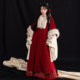 长日灯明 裘衣汉服 秋冬红色过年汉元 芷蘅间 素毛绒宫灯元 素