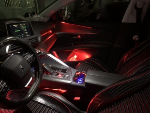 全新标致4008/5008原厂配件氛围灯导光条亚克力改七彩储物加装灯