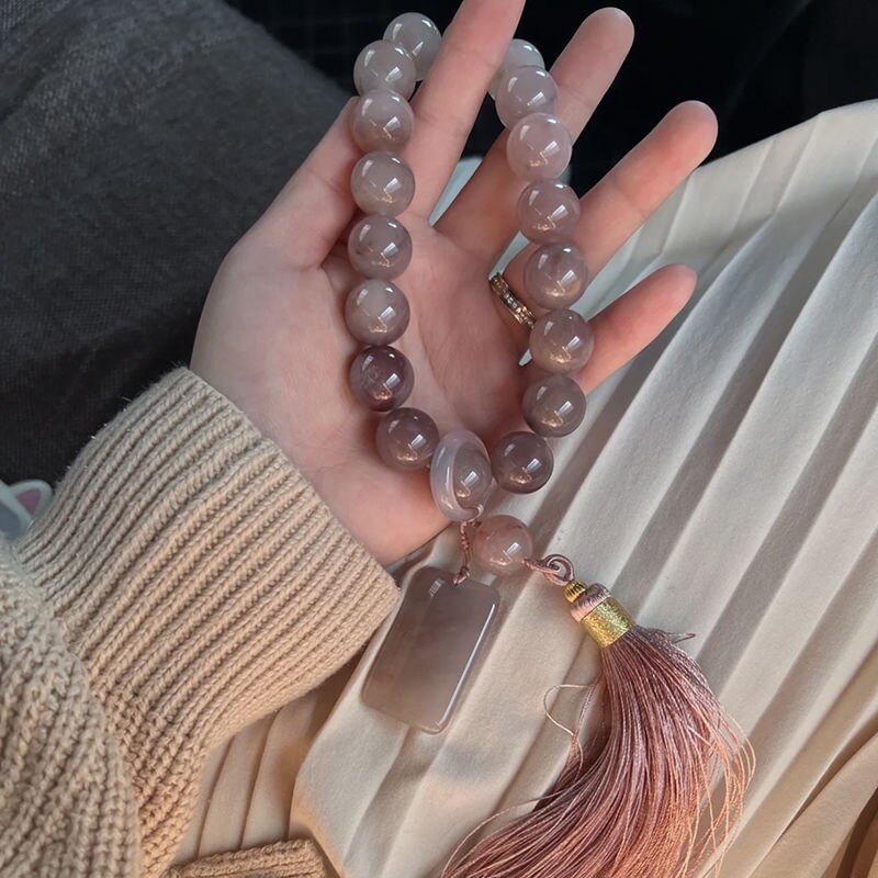 平安牌|佘太翠紫罗兰手持女酒渍玫瑰手捻十八籽念珠配饰汉服饰品