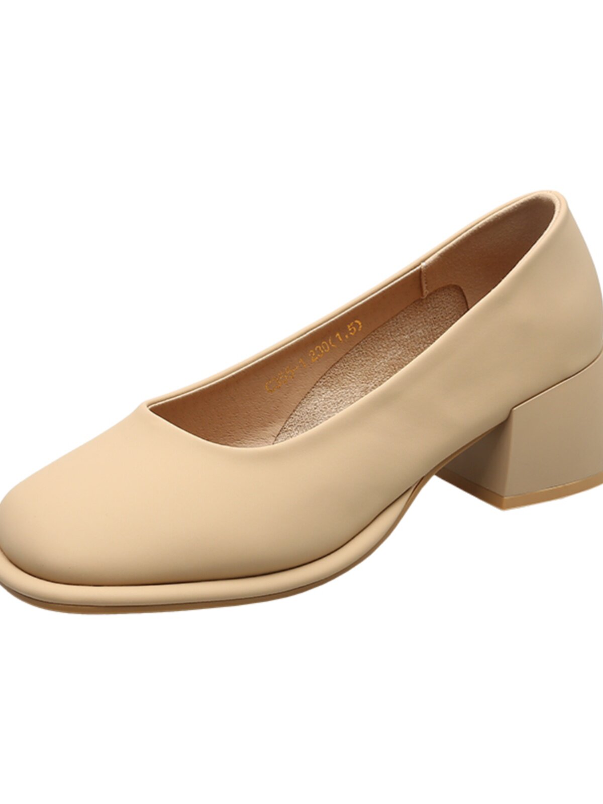 HEARTTHROB COMFORTABLE SOFT SOLE BLOCK HEEL PUMPS WOMENS NEW SOFT LEATHER GRANNY SHOES SQUARE TOE MEDIUM HEEL SCOOP SHOES