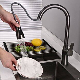 Kitchen faucet外贸厨房水龙头抽拉冷热水槽洗菜盆转动洗衣池龙头