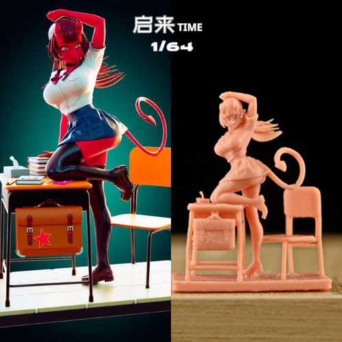 164白模NSFW恶魔JK手办