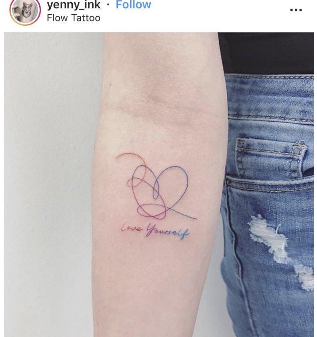 防弹少年团bts lovemyself 纹身贴专辑爱心图案