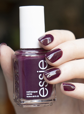 essie秋冬新品指甲油609 bahama mama梅子色红树莓深紫红显白免烤