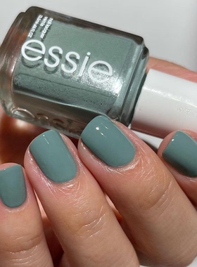 Essie美国正品指甲油741灰绿苏格兰绿caught in the rain显白免烤