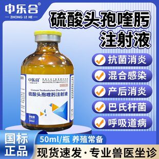 兽用硫酸头孢喹肟注射液混感肺炎猫狗猪牛羊猪保健抗菌产后消炎药