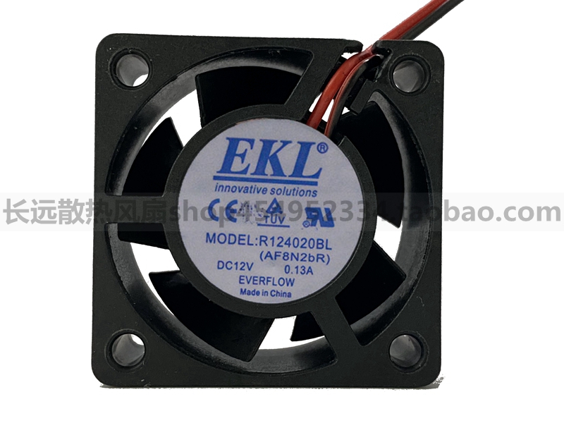 正品EVERFLOW 4020 12V 0.13A R124020BL 交换机主板pwm调速风扇