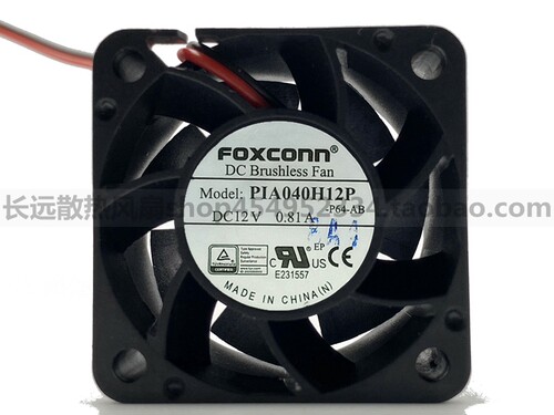 FOXCONN 4028 12V 0.81A散热风扇 PIA040H12P 4CM/厘米温控风扇