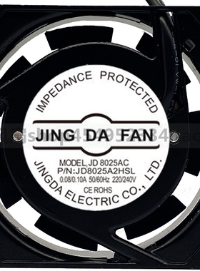 原装京达JD8025A2HBL/HSL AC风机220V 8CM/厘米 机柜交流散热风扇