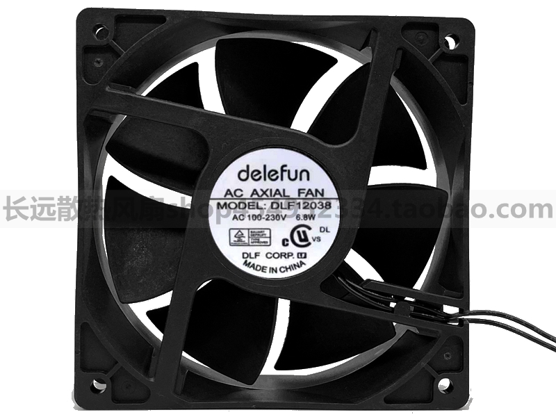 delefun DLF12038 AC100-230V 6.8W 12CM 机箱机柜EC交流散热风机
