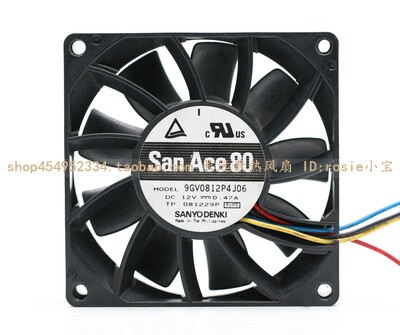 三洋 9GV0812P4J06 8025 12V 0.47A 4线PWM 8CM机箱CPU大风量风扇