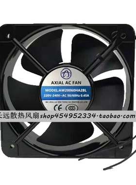 全新AO WEI AXAL AC FAN AW20060HA2BL 220V 0.45A 铝框 散热风扇