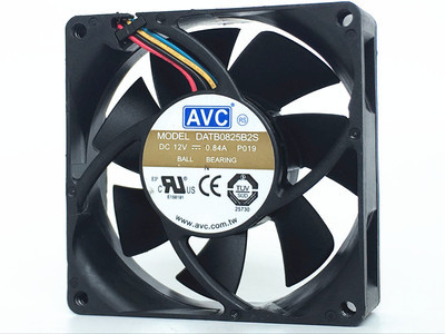 原装AVC DATB0825B2S 8025 8CM 12V 0.84A 大风量PWM机箱散热风扇