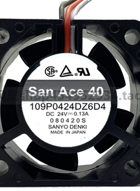 全新三洋 109P0424DZ6D4 24V 0.13A 4020 4CM 双滚珠 变频器 风扇