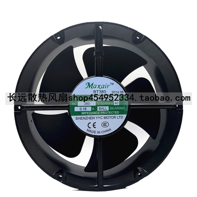Maxair散热风扇BT380 380V 0.16A 40W 交流圆形轴流风机22060B3H