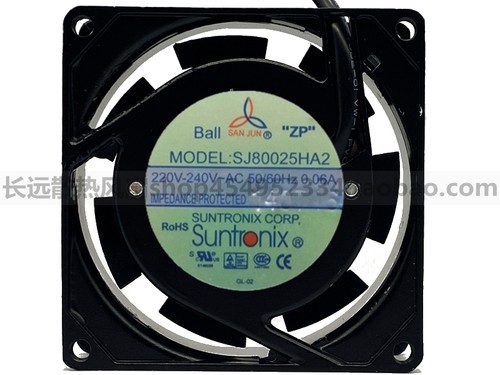 全新三巨 8025 AC220V滚珠风扇 8厘米 220V交流风扇 SJ80025HA2