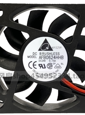 DELTA台达AFB0624HHB 24V 0.15A 6CM 6015 2线变频器滚珠散热风扇