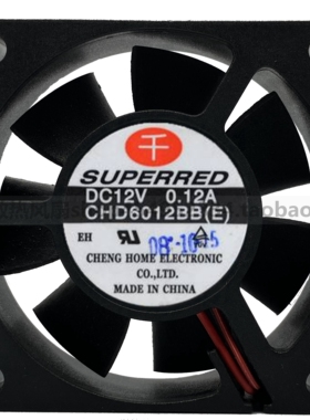 原装千红 SUPERRED CHD6012BB 12V 0.12A 6CM 6020 机箱散热风扇