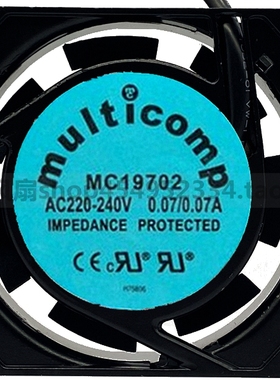 MULTICOMP MC19702 80MM 220-240V 0.07A 8025 8CM 机柜散热风扇