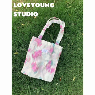 loveyoung 原创“浮生若梦”小众朦胧感微透单肩包夏季欧若风布袋