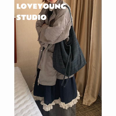 loveyoung“懒懒牛” 慵懒随性感 简约百搭牛仔水桶包2026春新款