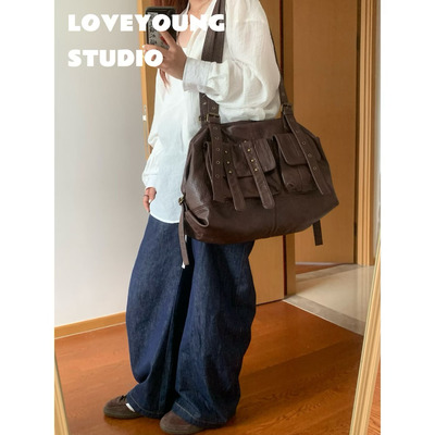 loveyoung 原创“她好有范儿”长期主义复古软袋慵懒风大托特包