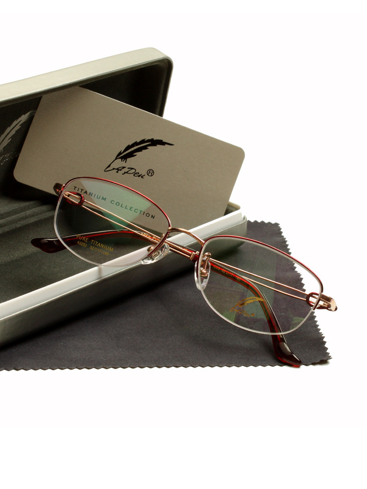 a pen/ 一支笔纯钛女士经典小脸半框眼镜架 近视超轻眼镜框3252