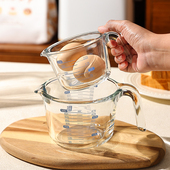 耐高温玻璃量杯带刻度厨房用计量烘焙工具手柄打蛋杯牛奶杯微波炉