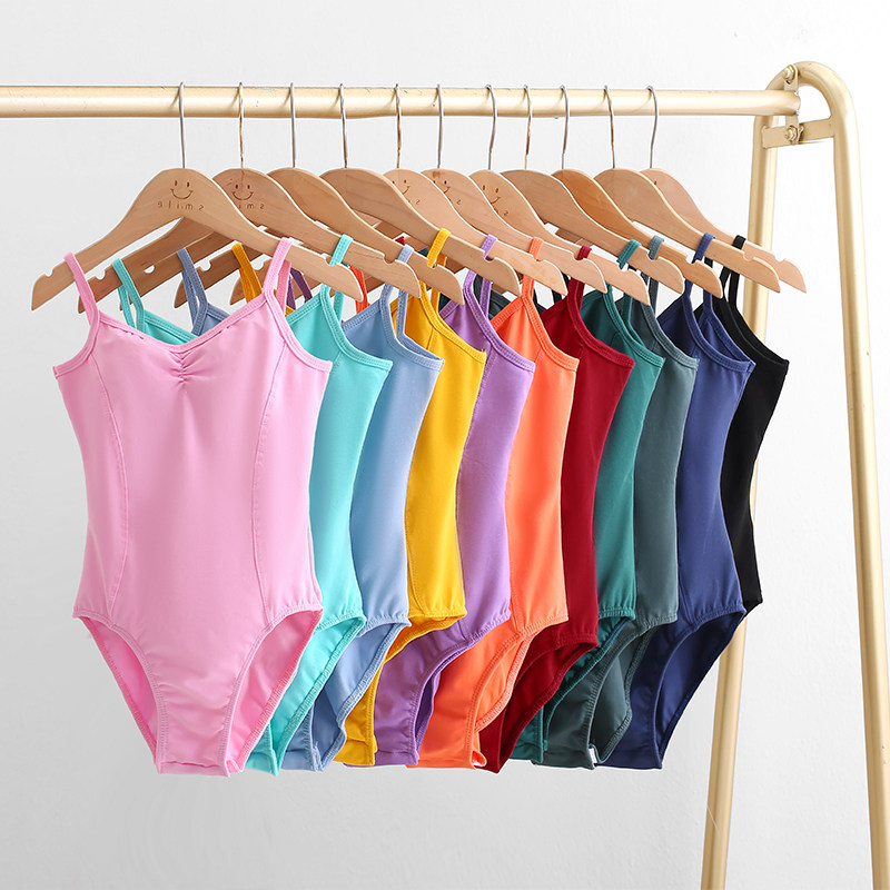 儿童舞蹈服夏季吊带芭蕾舞练功服中国舞连体服幼儿形体服跳舞艺考