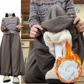 慵懒风加绒针织糯米裙裤 咖色加厚保暖韩系花苞裙裤 女秋冬2025新款