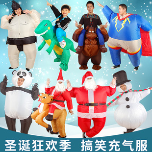 成人恐龙相扑充气衣服圣诞节圣诞老人演出服装搞笑胖子人偶道具服