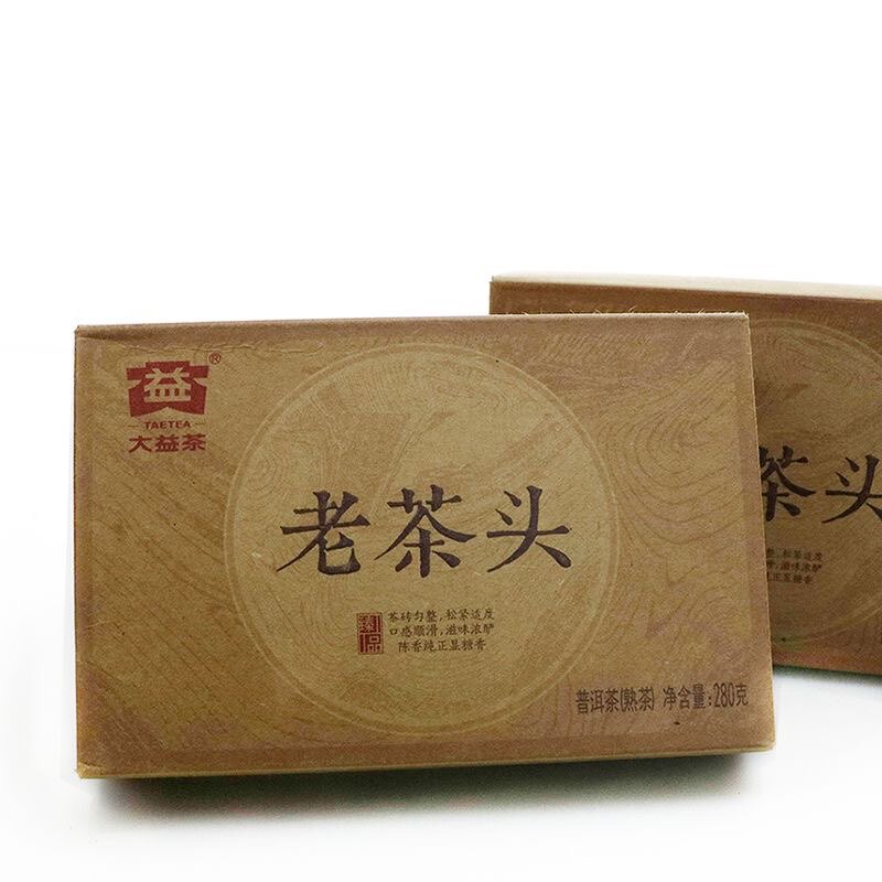 大益普洱茶2016年老茶头茶叶1601批砖勐海茶厂普洱茶熟茶280g砖茶