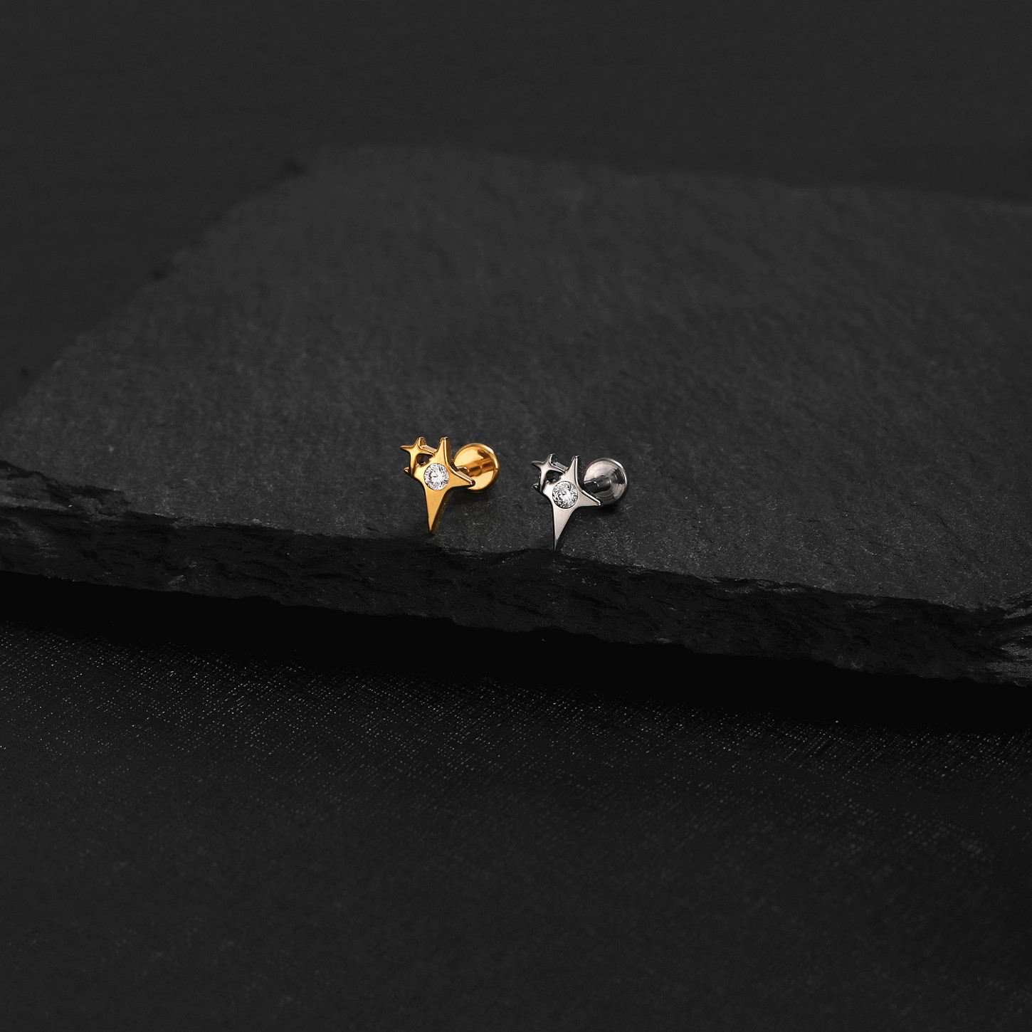 F136钛合金四芒星耳骨钉医用防过敏内螺纹耳钉简约时尚0.9牙耳环,饰品/流行首饰/时尚饰品新,耳钉,淘宝优惠券,粉丝福利购,淘宝优惠卷