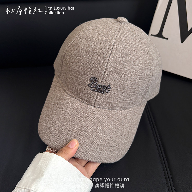 韩系毛呢保暖显脸小棒球帽