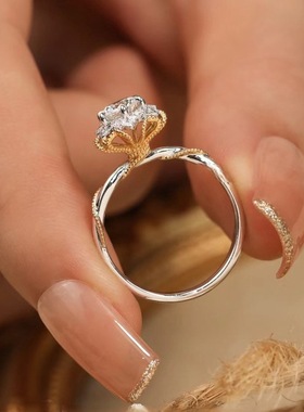DR钻戒藤蔓手捧花戒指女