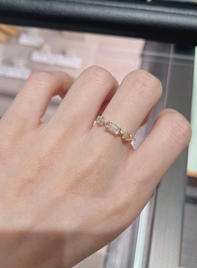 Ordi 日系925超闪天然白水晶戒指托帕石黄水晶简约百搭戒指