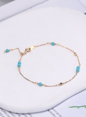 Ordi 小众天然迷你绿松石手链项链925银简约显白套装