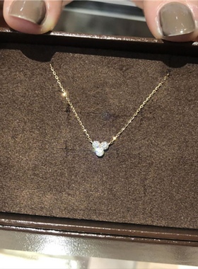 Ordi日系轻奢钻石项链女简约锁骨链时尚百搭925银镀金项链