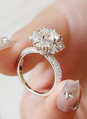 DR钻戒女雪花设计戒指一克拉