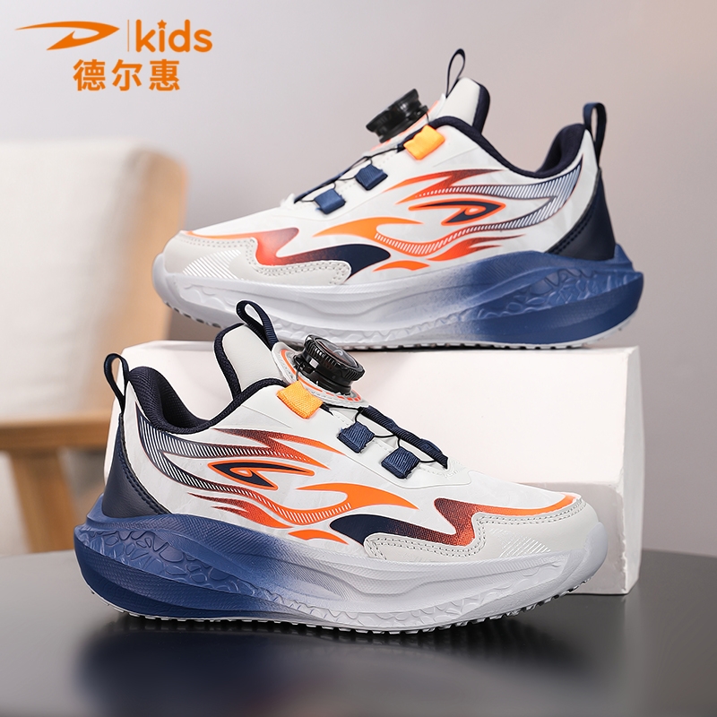 德尔惠童鞋秋季儿童鞋防水皮面男童运动鞋小孩时尚百搭女童秋冬款
