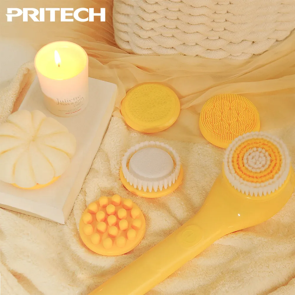 pritech智能电动搓澡仪长柄搓背神器全身防水新款强力搓灰洗澡刷