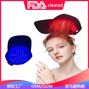 跨境LED红光生发帽红外头皮按摩器帽子防脱发usb充电款育发