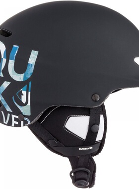 Quiksilver真品超轻一体单板双板滑雪头盔大logo黑色哑光55-59cm