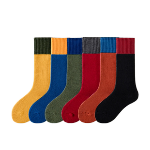 儿童长筒袜子秋冬款加绒加厚男童女童宝宝保暖毛圈高筒小腿袜纯棉