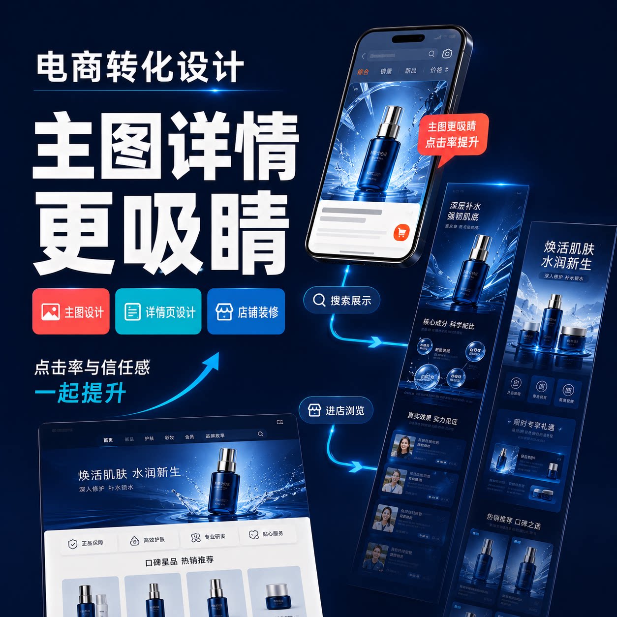 淘宝店铺主图详情海报LOGO设计