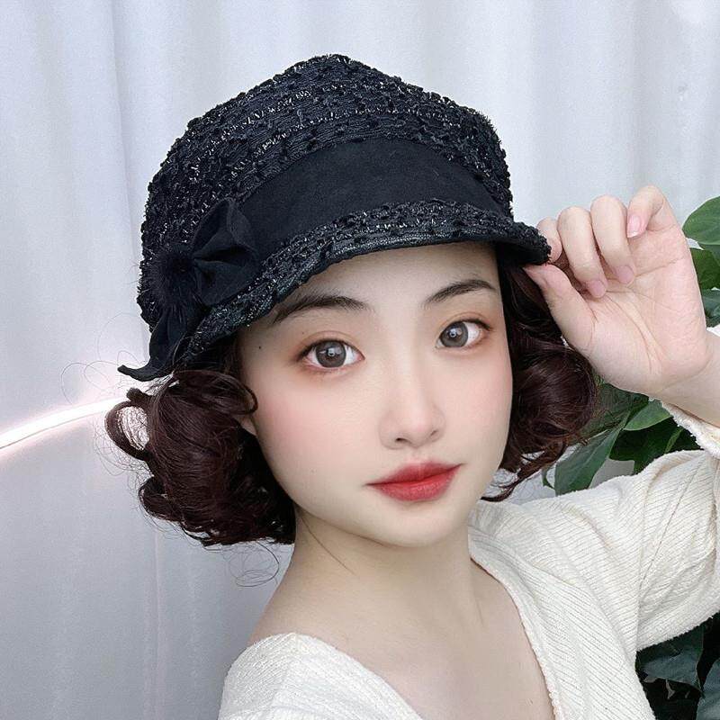 假发女帽子一体时尚短款卷发秋冬中老年妈妈彷全真发带头发小礼帽