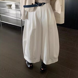 夏季 韩国薄款 阔腿裤 灯笼裤 P5775 HZH 萝卜长裤 麻料后松紧腰花苞裤