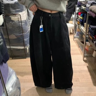 萝卜长裤 bowtie自留强推 高腰显瘦阔腿裤 冬季 韩国厚绒气球牛仔裤