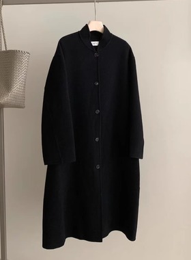 HEMP高品系列~半立领定制撞色扣长款羊毛骆驼绒大衣韩国冬季外套